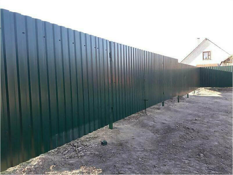 Забор, ворота, калитка из зеленого профлиста 150м фото 5 в Уфе